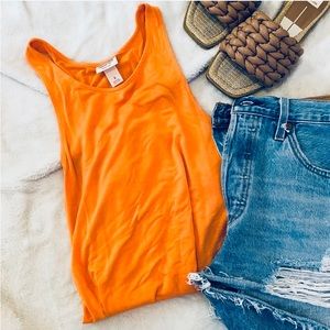 Mossimo Sherbert Orange Racerback Tank Top Size Small